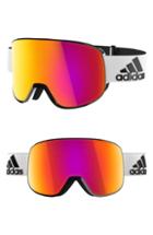 Women's Adidas Progressor C Mirrored Spherical Snowsports Goggles - Shiny White/ Purple