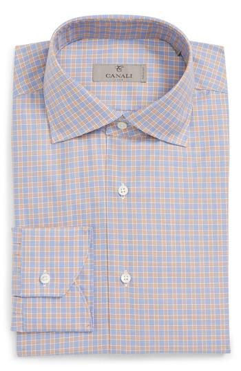 Men's Canali Regular Fit Check Dress Shirt .5 - Orange