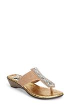Women's Love And Liberty Paloma Crystal Embellished Flip Flop M - Metallic