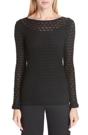 Women's Fuzzi Long Sleeve Cutout Top - Black