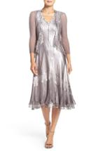 Women's Komarov Ombre Charmeuse A-line Dress & Chiffon Jacket