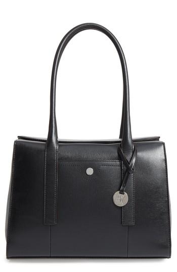 Lodis Business Chic Paula Rfid-protected Coated Leather & Suede Brief Shoulder Bag - Black