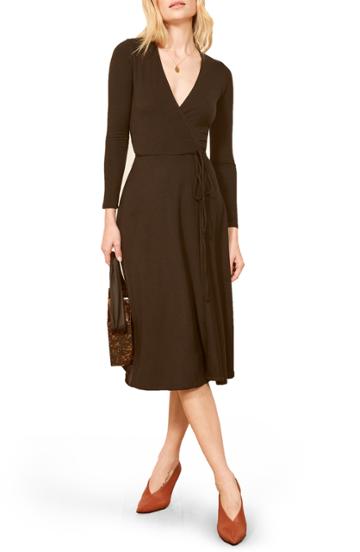 Women's Reformation Maurie Wrap Dress - Black