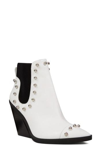 Women's Nine West Zoneout Studded Chelsea Bootie M - White