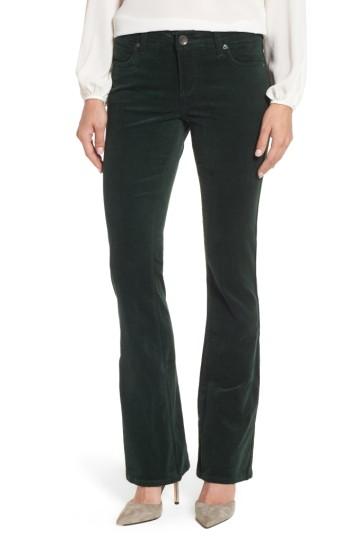 Petite Women's Kut From The Kloth Baby Bootcut Corduroy Jeans P - Green