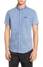 Men's Rvca That'll Do Chambray Woven Shirt, Size - Blue