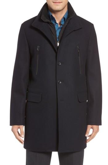 Men's Michael Kors Wool Blend Top Coat R - Blue/green