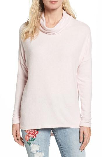 Women's Caslon Fuzzy Cowl Neck Sweatshirt - Pink