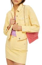 Women's Topshop Yellow Denim Jacket Us (fits Like 10-12) - Yellow