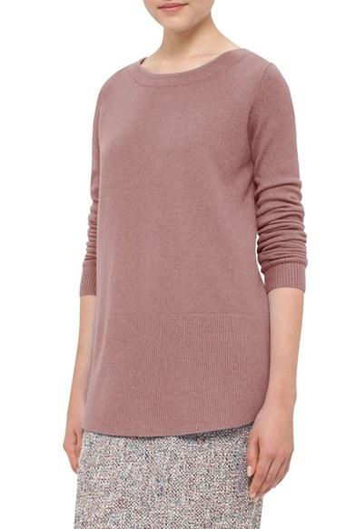 Women's Akris Punto Contrast Hem Wool & Cashmere Sweater