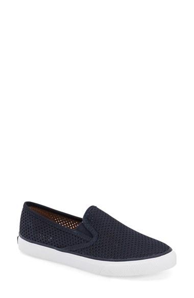 Women's Sperry 'seaside' Perforated Slip-on Sneaker M - Blue