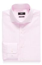 Men's Boss Sharp Fit Check Dress Shirt .5 - L - Pink