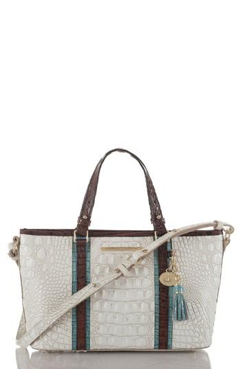 Brahmin Mini Asher Leather Tote - White