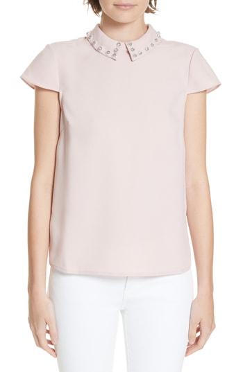 Women's Ted Baker London Alyanaa Embellished Collar Top - Pink