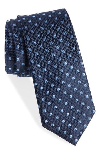 Men's Nordstrom Men's Shop Mauro Neat Silk Tie, Size - Blue