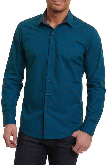 Men's Robert Graham Cold Spring Classic Fit Paisley Sport Shirt - Blue