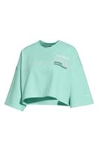 Women's Fenty Puma By Rihanna Graphic Short Sleeve Crop Sweatshirt - Blue