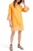 Women's J.crew Eyelet Bell Sleeve Dress, Size - Orange