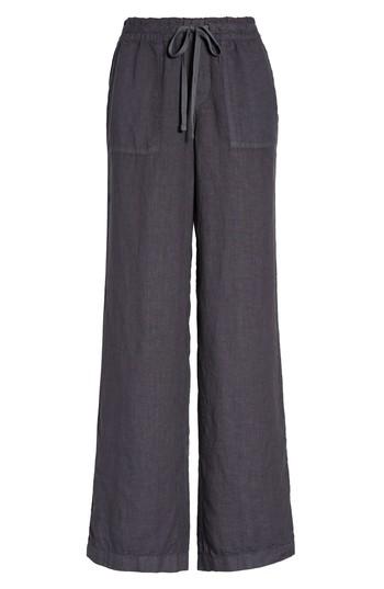 Women's Caslon Drawstring Linen Pants - Grey