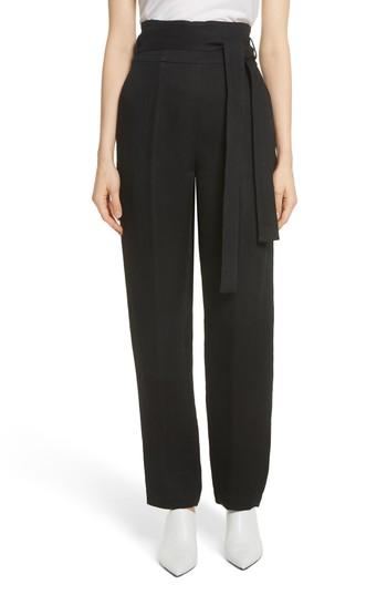 Women's Robert Rodriguez Belted Linen Blend Pants - Black