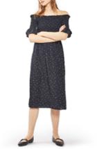Women's Topshop Bardot Star Smocked Midi Dress Us (fits Like 0) - Blue