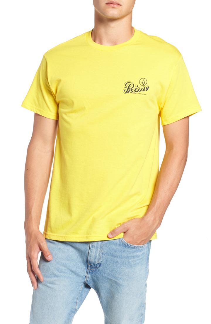 Men's Volcom Primo Island T-shirt, Size - Yellow