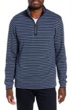 Men's Bugatchi Mock Neck Half Zip Pullover - Blue