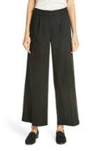 Petite Women's Eileen Fisher Wide Leg Trousers P - Black