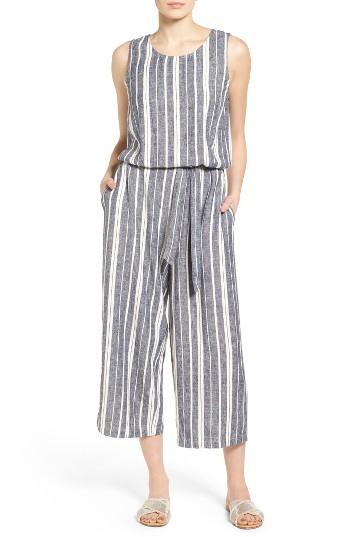 Women's Two By Vince Camuto Stripe Linen Blend Culotte Jumpsuit