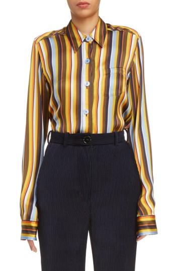 Women's Acne Studios Buse Multistripe Blouse Us / 36 Eu - Yellow