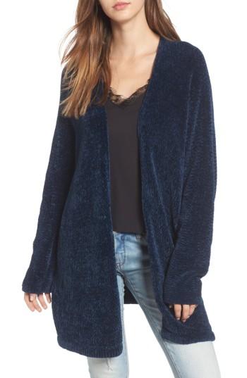 Women's Lost + Wander Maya Chenille Long Cardigan /small - Blue