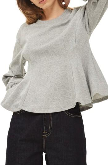 Women's Topshop Corset Seam Sweatshirt Us (fits Like 0-2) - Grey