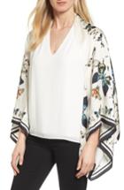 Women's Ted Baker London Butterfly Kaleidoscope Silk Cape Scarf, Size - White