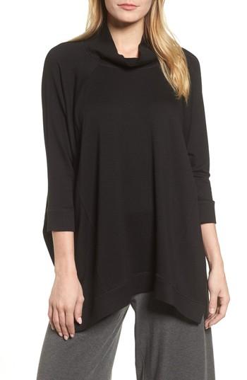 Women's Eileen Fisher Funnel Neck Top, Size - Black