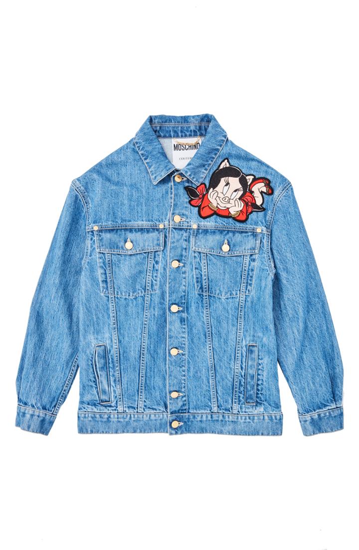 Women's Moschino Porky & Petunia Pig Denim Jacket Us / 42 It - Blue