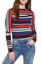 Women's Tommy Jeans X Gigi Hadid Intarsia Stripe Sweater - Blue