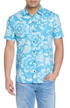 Men's Kahala Duke's Pareo Trim Fit Sport Shirt, Size - Blue