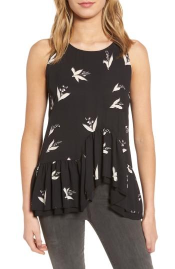 Women's Chelsea28 Wavy Peplum Tank, Size - Black