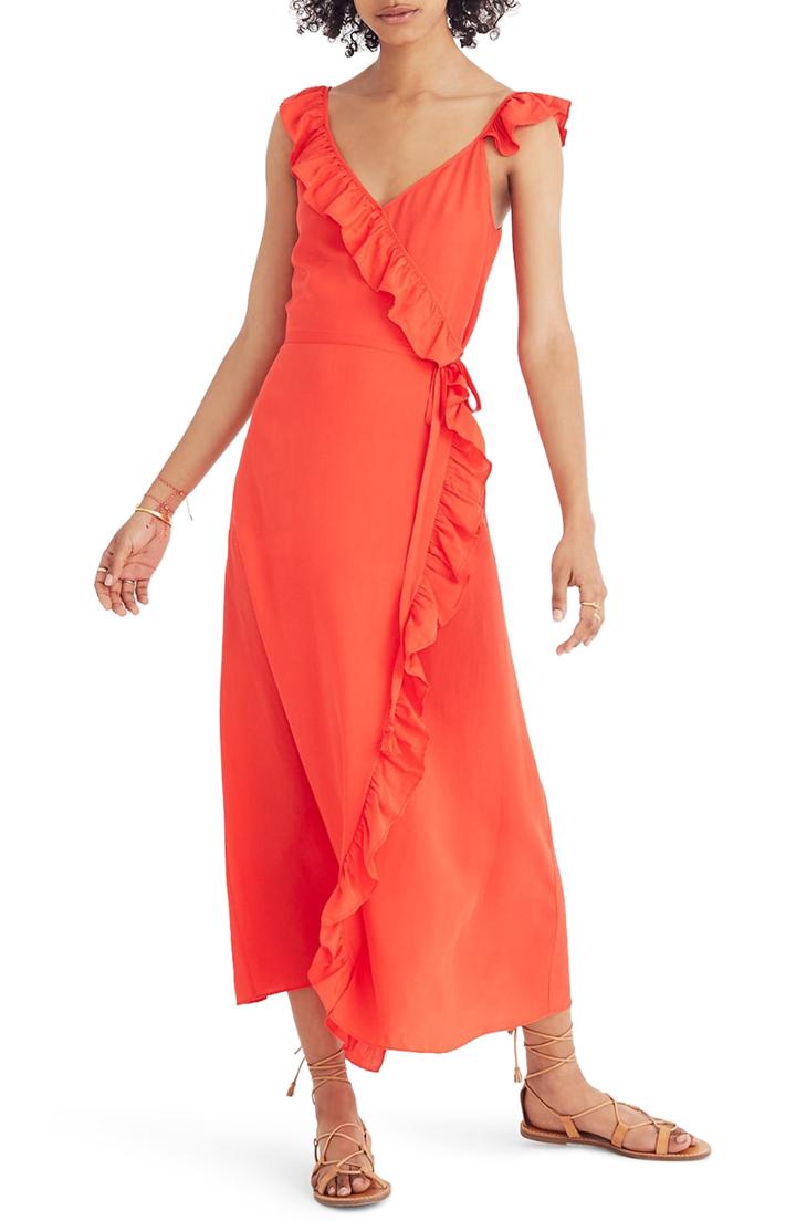 Women's Madewell Ruffle Faux Wrap Maxi Dress