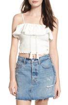 Women's Lost + Wander Coco Off The Shoulder Ruffle Smocked Top - White