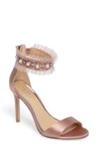 Women's Jewel Badgley Mischka Abagail Embellished Ankle Strap Sandal .5 M - Pink