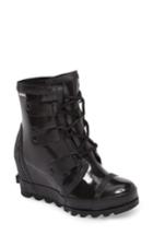 Women's Sorel Joan Glossy Wedge Rain Boot M - Black