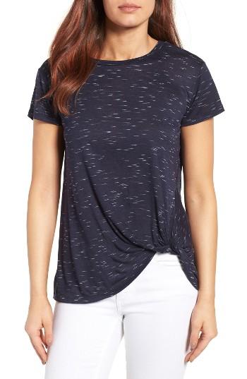 Women's Bobeau Knot Front Tee - Blue