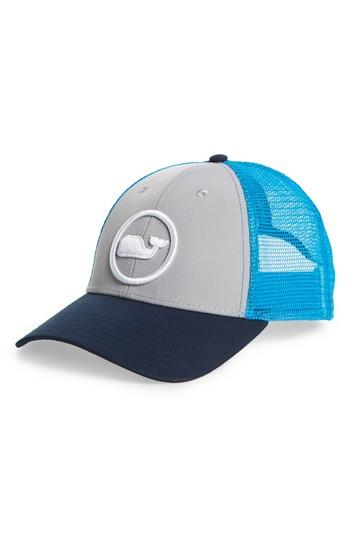 Men's Vineyard Vines Whale Dot Trucker Cap - Grey