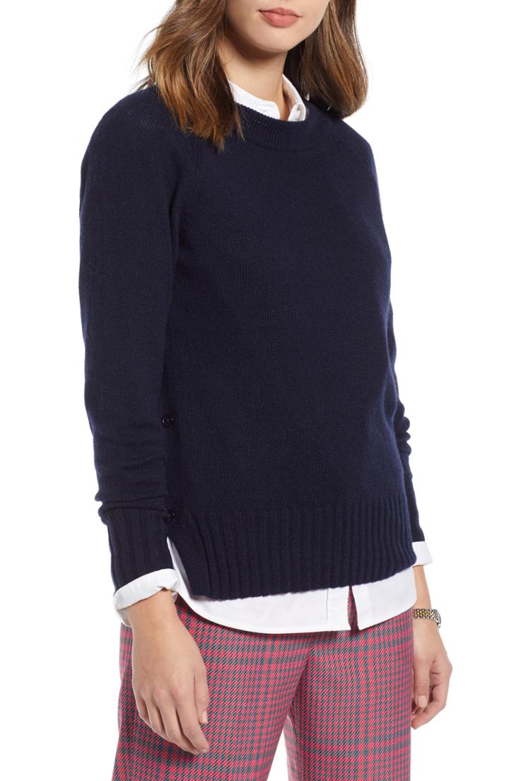 Women's 1901 Side Button Sweater - Blue