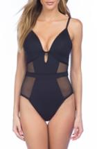 Women's Kenneth Cole New York Push-up One-piece Swimsuit - Black