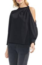 Women's Vince Camuto Asymmetrical Cold Shoulder Blouse - Black