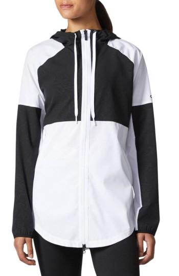 Women's Adidas Sport2street Water Resistant Windbreaker - White