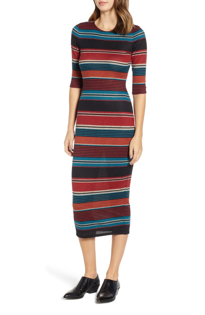 Women's Sentimental Ny Knit Stripe Midi Dress