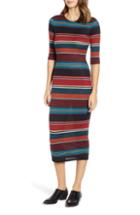 Women's Sentimental Ny Knit Stripe Midi Dress